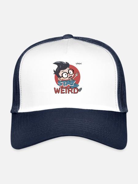 Stay strange, clever rascal - Trucker Cap - white/navy - Front