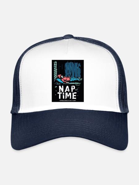 Éducation des sans-abri, siestes en plein air - Casquette trucker  - blanc/marine - Devant