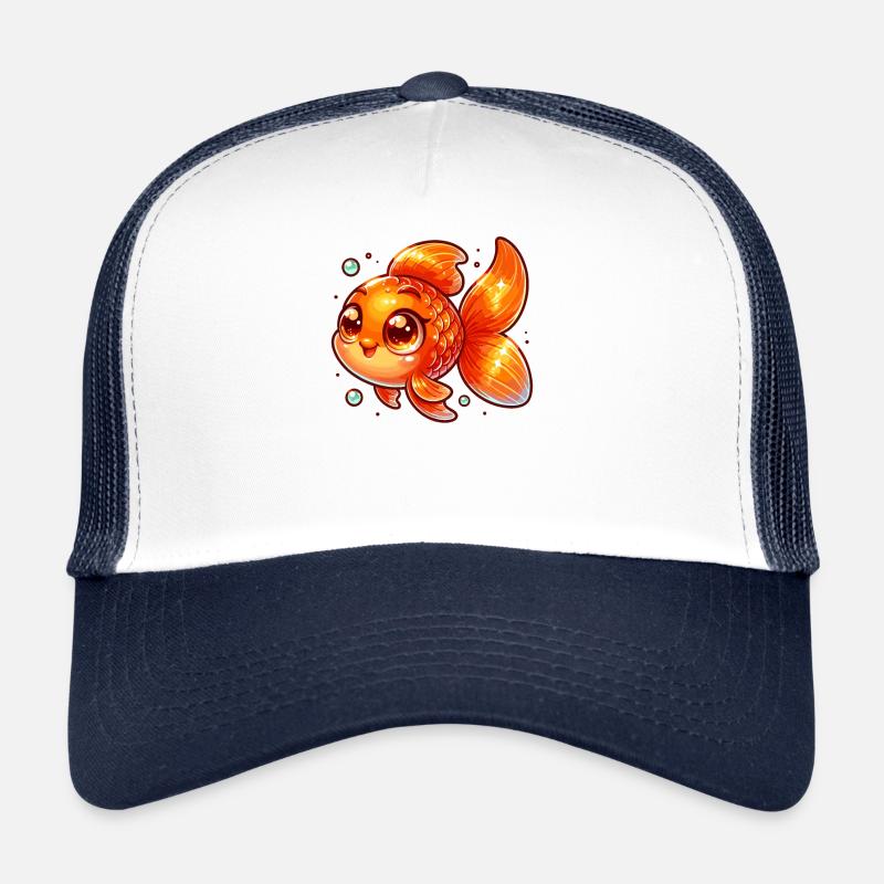 Illustration mignonne de poisson rouge Casquette trucker 