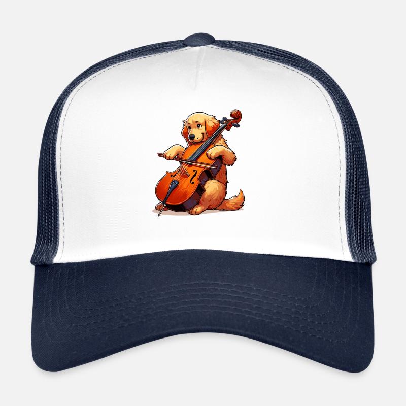 Golden Retriever jouant du violoncelle Casquette trucker 
