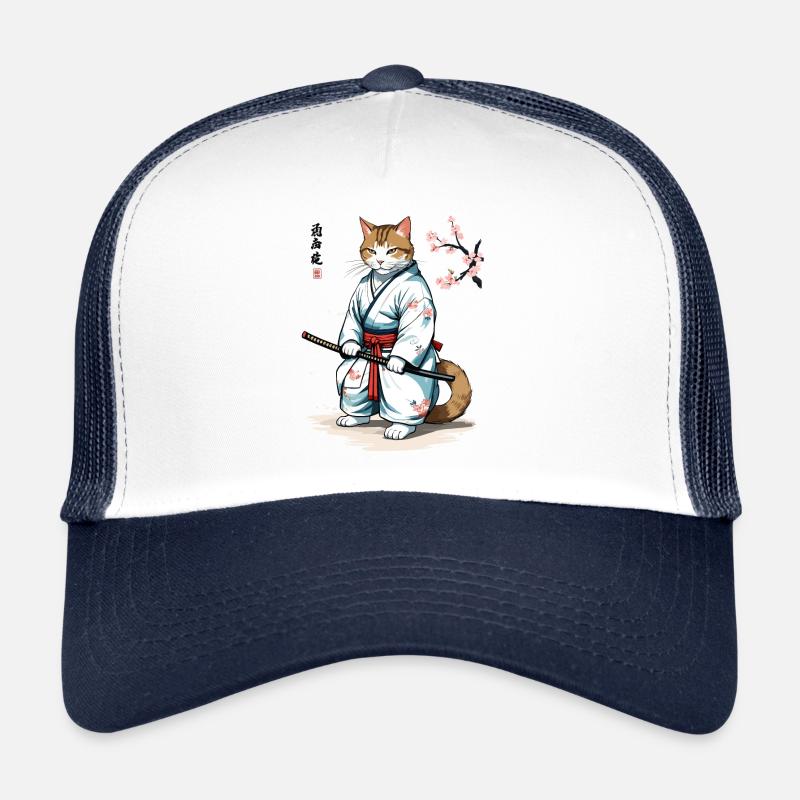 Chats samouraï rétro Ukiyo-E Japon Art Casquette trucker 