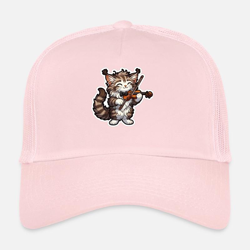 Mignon Maine-Coon jouant du violon Casquette trucker 
