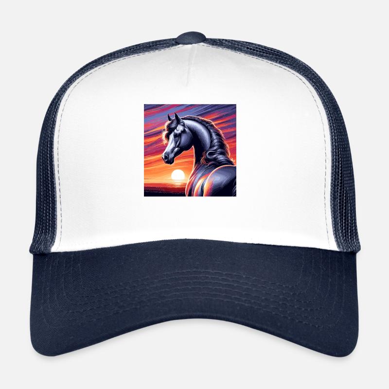 Arabian Horse Drawing Trucker Cap