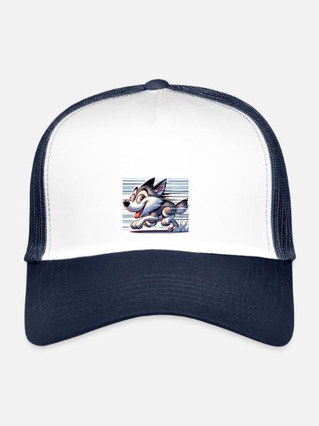 Funny Husky Meme - Trucker Cap - white/navy - Front