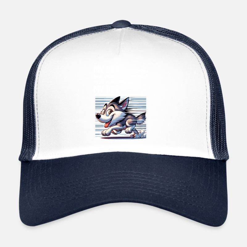 Drôle de mème Husky Casquette trucker 