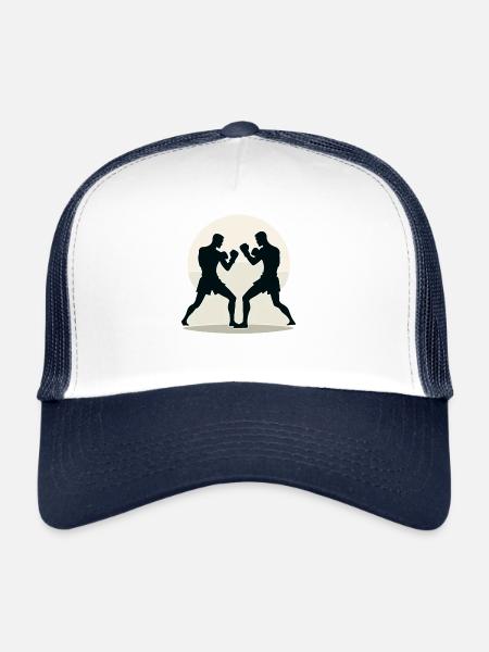 Muay Thai Fighter Design - Trucker Cap - white/navy - Front