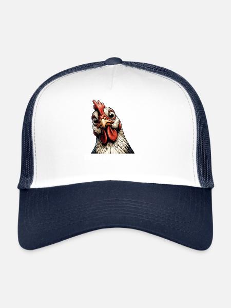 Drôle De Poulet Poulet Drôle Image - Casquette trucker  - blanc/marine - Devant