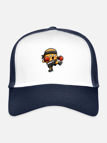 Funny Chicken Nuggets Kickboxing Boxing Lover - Trucker Cap - white/navy - Front