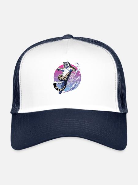 Léopard des neiges Léopard blanc Léopard - Casquette trucker  - blanc/marine - Devant