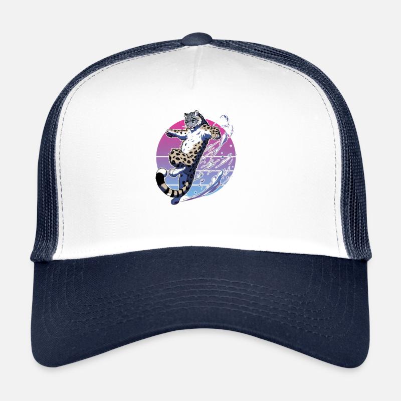 Léopard des neiges Léopard blanc Léopard - Casquette trucker  - blanc/marine