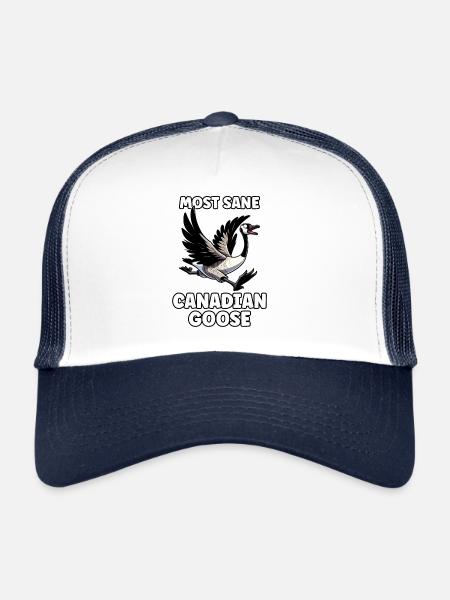 Lustiges kanadisches Gans-Meme - Trucker Cap - Weiß/Navy - Vorne
