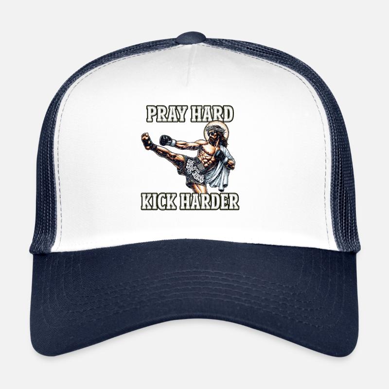 Drôle Muay Thai Fighting Jesus Christian Gift Casquette trucker 