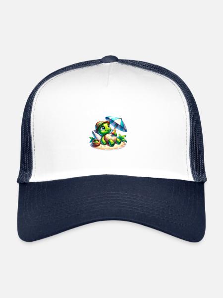 Chill Toad Relaxation & Humor Design - Trucker Cap - white/navy - Front