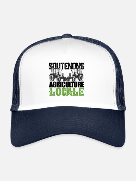Soutenons l'agriculture locale.Agriculteurs france - Casquette trucker  - blanc/marine - Devant