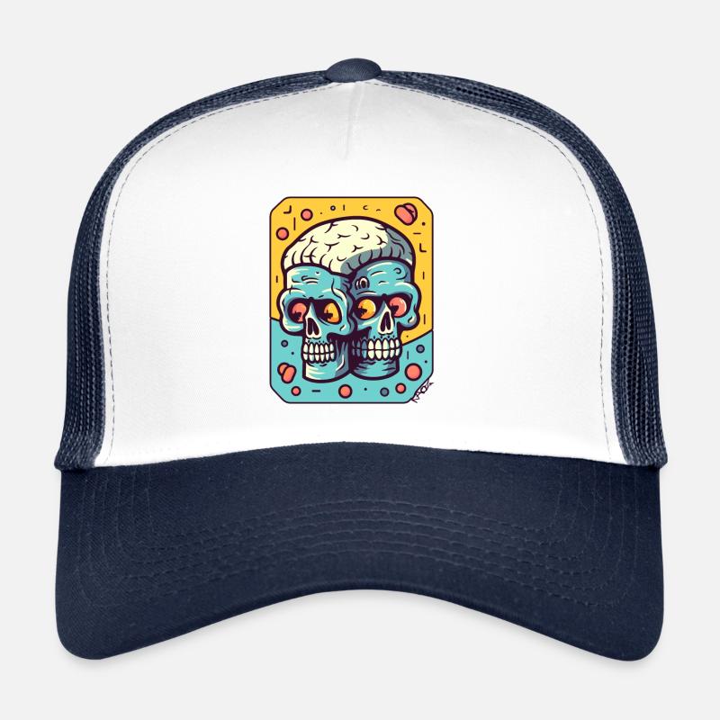 Twin Head Brain Zombies Trucker Cap