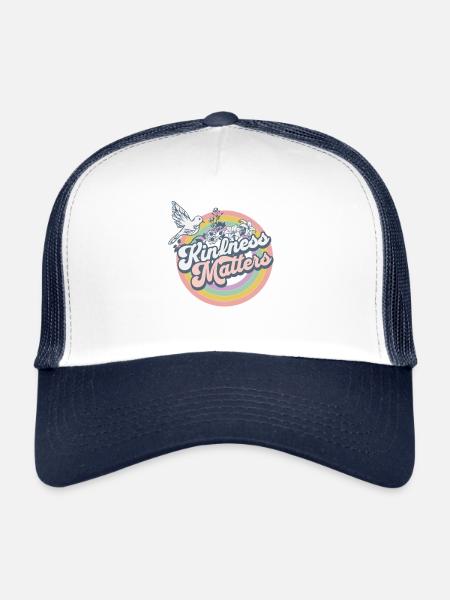 Hippie t-shirt "Kindness Matters Teacher" - Trucker Cap - white/navy - Front