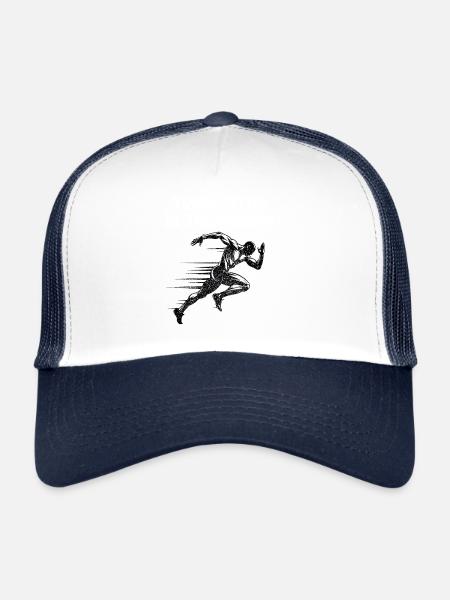 Coureur sur piste Sprinter Sprint 100m sprinter - Casquette trucker  - blanc/marine - Devant