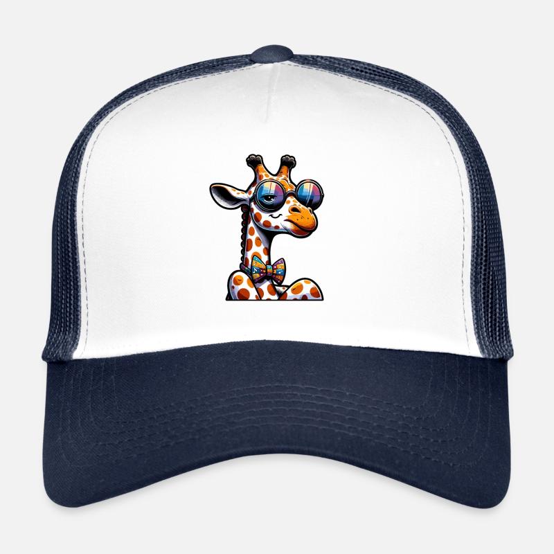 Niedliche Giraffe Gezeichnete Giraffe - Trucker Cap - Weiß/Navy