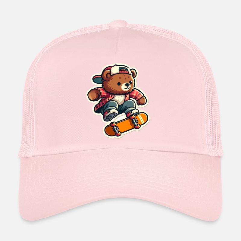 Bear Riding Skateboard Casquette trucker 