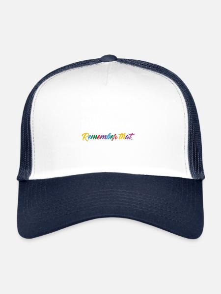« Vous êtes incroyable T-shirt imprimé au dos » - Casquette trucker  - blanc/marine - Devant