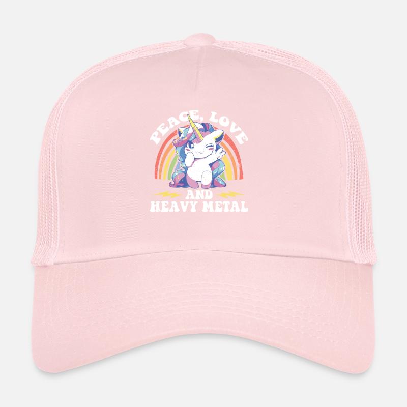 Heavy Metal Unicorn Rainbow Tee Trucker Cap