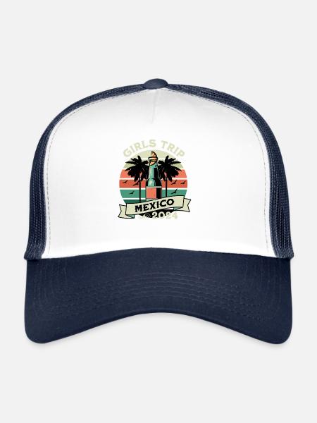 Mexique Girls Trip 2024 Fiesta T-shirt - Casquette trucker  - blanc/marine - Devant