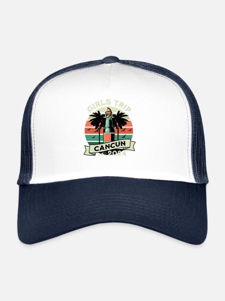 T-shirt Fiesta Cancun Girls Trip 2024 - Casquette trucker  - blanc/marine - Devant