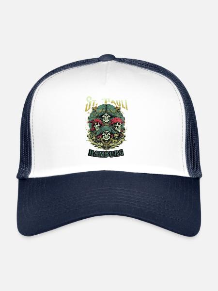 T-shirt Hamburg Sailor Skull St. Pauli - Casquette trucker  - blanc/marine - Devant