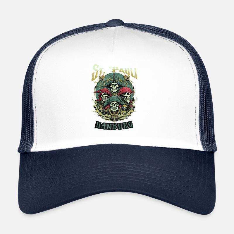 Hamburg Sailor Skull St. Pauli Tee Trucker Cap