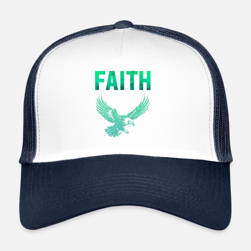 Glaube und Adler Illustration - Trucker Cap - Weiß/Navy