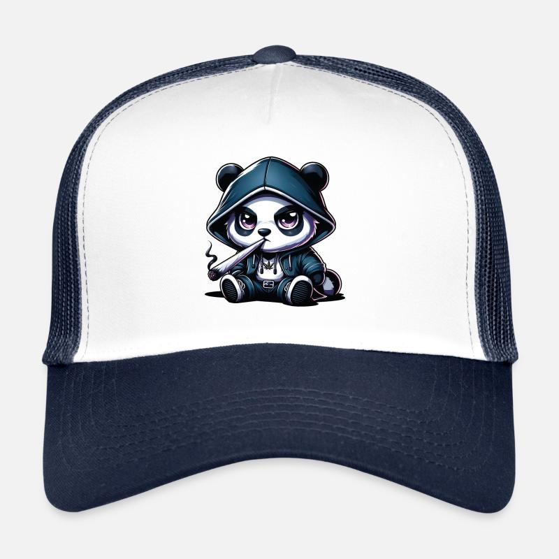 Panda fumeur de joints Casquette trucker 