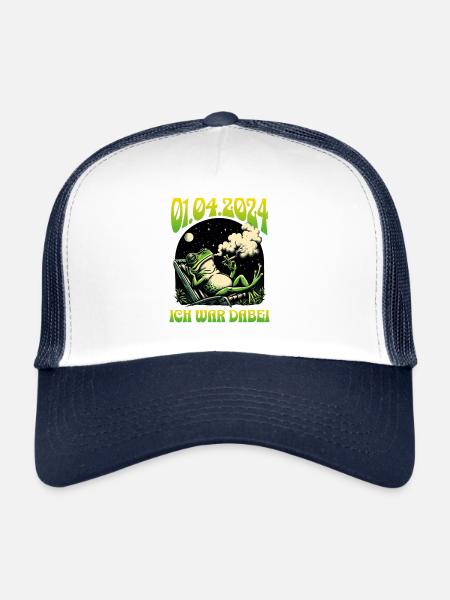 Légalisation du thé au cannabis 2024 - Casquette trucker  - blanc/marine - Devant