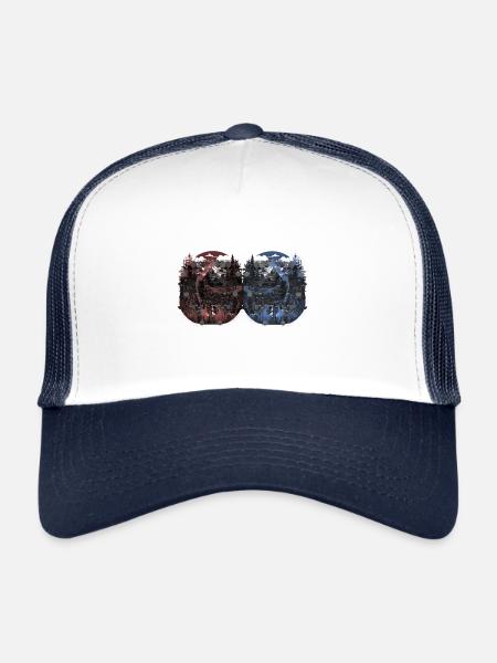 Deer Deer Roebuck Vintage Retro Woodland Animals - Trucker Cap - white/navy - Front