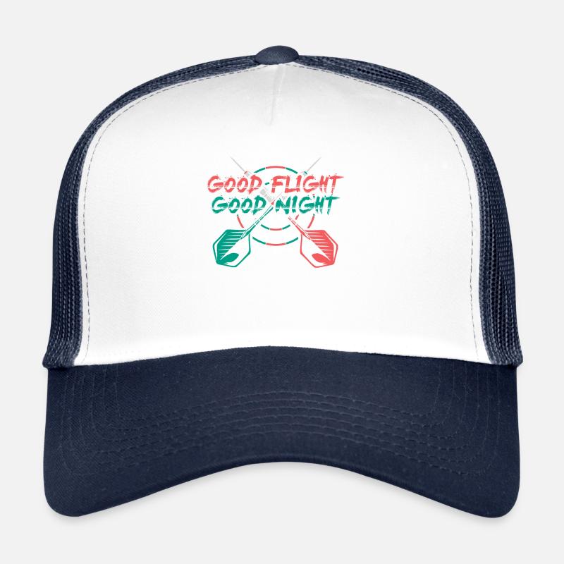 Darts Good Flight Night Motif Tee Trucker Cap