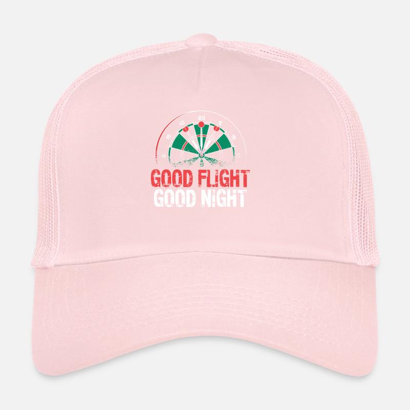 Darts Good Flight Night Motif Tee Trucker Cap