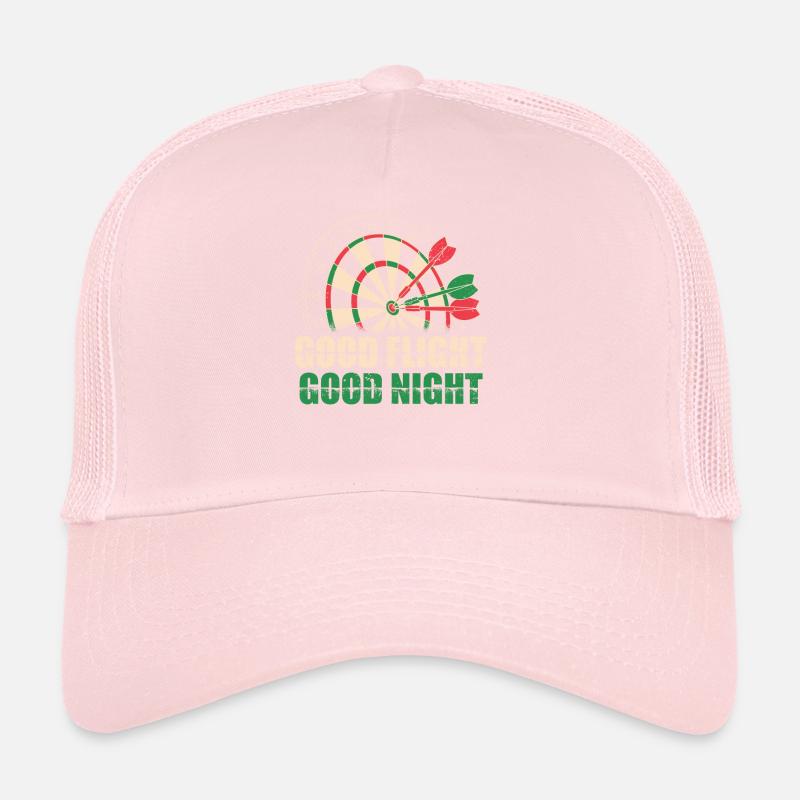 Darts Good Flight Night Motif Tee Trucker Cap