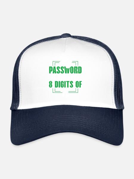 Pi chiffres mot de passe math humour tee - Casquette trucker  - blanc/marine - Devant