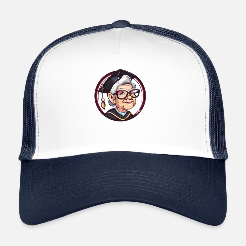 Granny with graduation cap for exam Trucker Cap