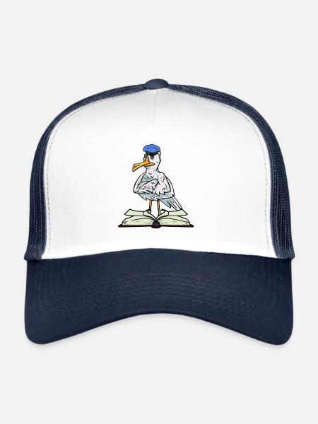 Mouette marin marin livre étudiant Ahoy - Casquette trucker  - blanc/marine - Devant