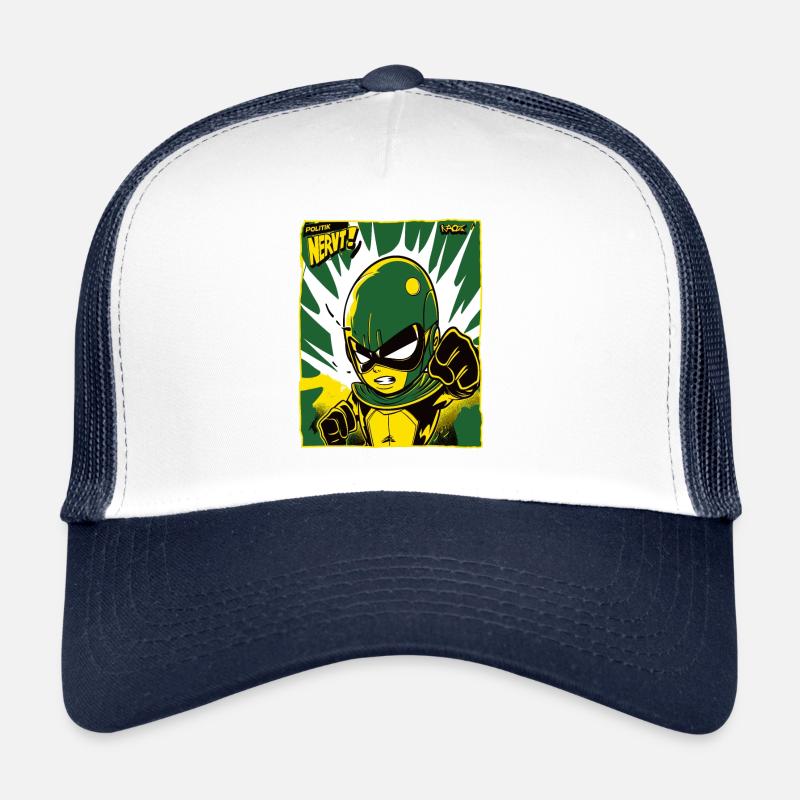 cooler Cartoon Comic Antiheld, Politik nervt Trucker Cap