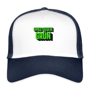 Opas gegen Grün Ironisches T-Shirt - Trucker Cap - Weiß/Navy - Vorne
