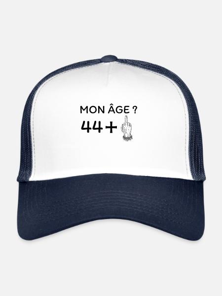 mon âge 45 - Casquette trucker  - blanc/marine - Devant