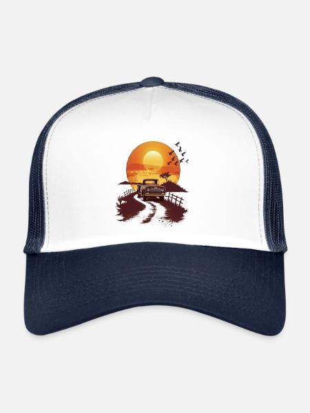 Sunset Road Classic Pickup - Trucker Cap - white/navy - Front