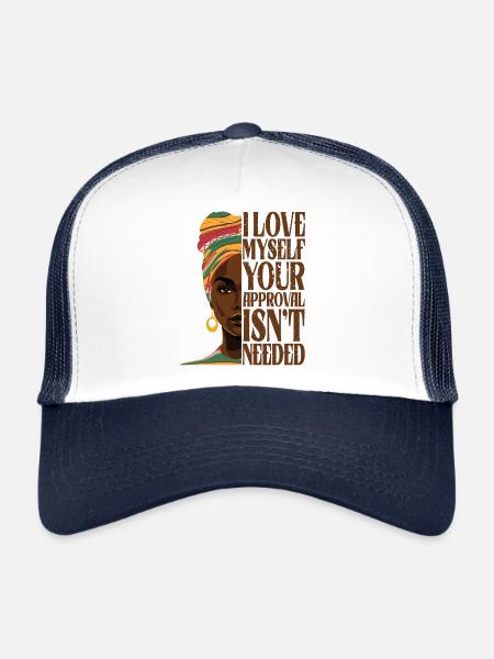 Juneteenth black history 1865 melaning african - Trucker Cap - white/navy - Front