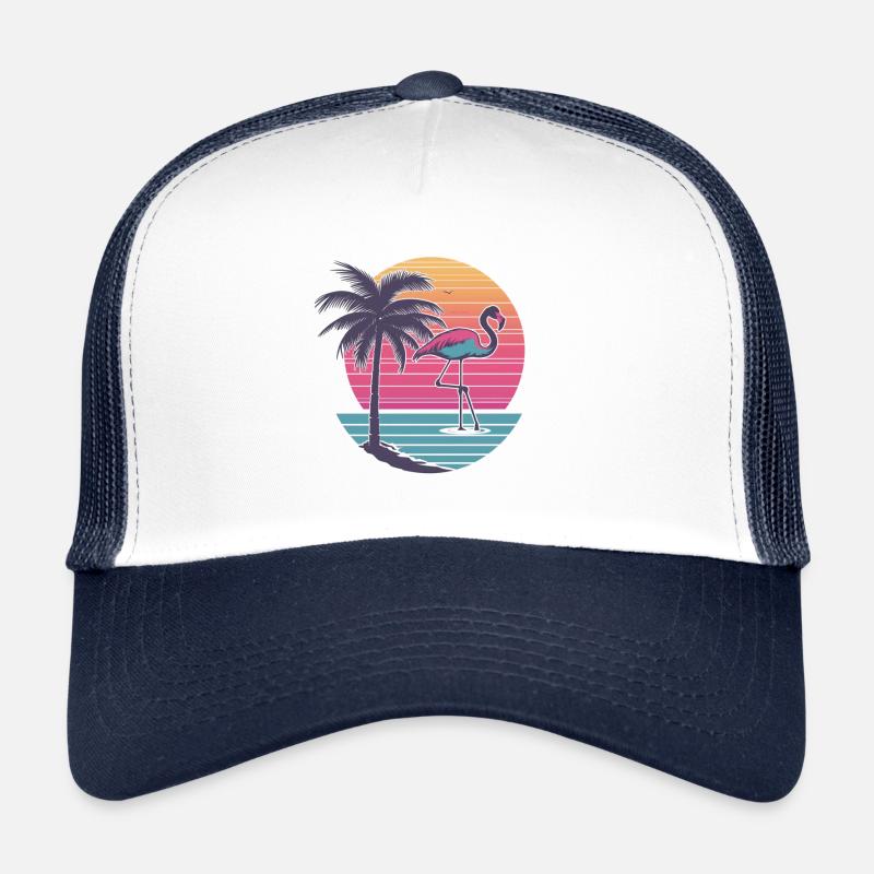 Flamingo Vintage Illustration Trucker Cap