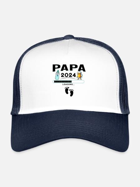 Man Soon to Dad Announcement, Dad Future Gift - Trucker Cap - white/navy - Front