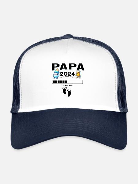 Man Soon to Dad Announcement, Dad Future Gift - Trucker Cap - white/navy - Front