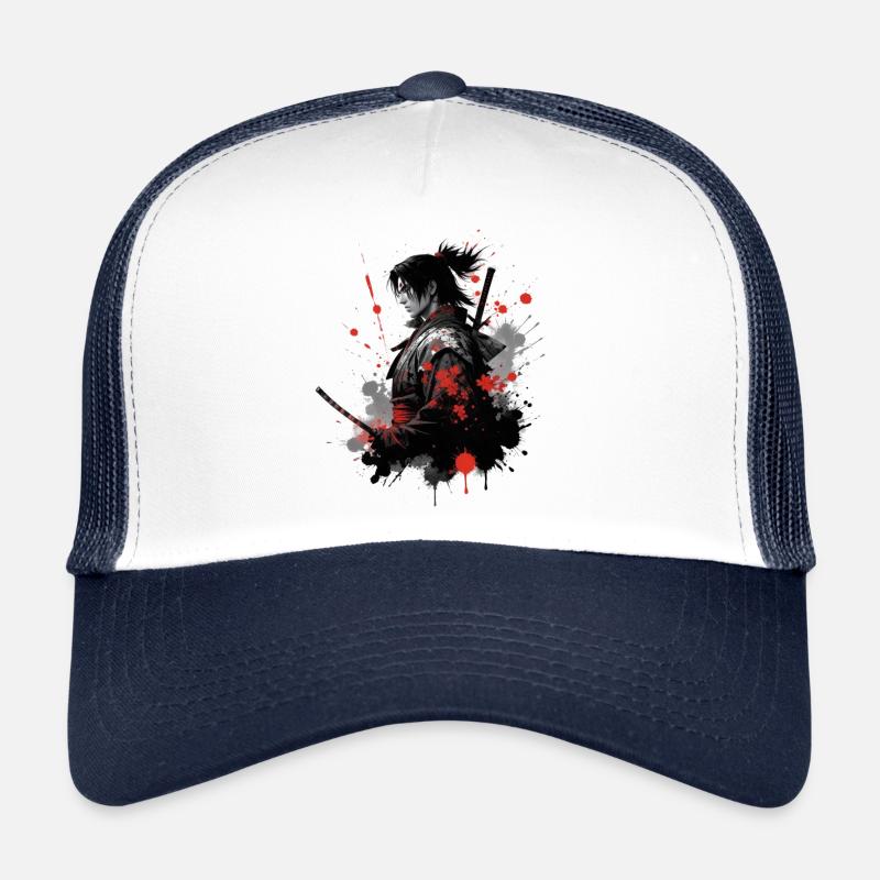 Samurai Krieger Wasserfarben Design Trucker Cap