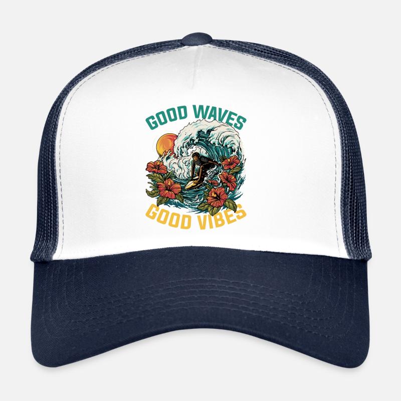 Surfer Surfing Gift Flowers Sun Surfing Trucker Cap