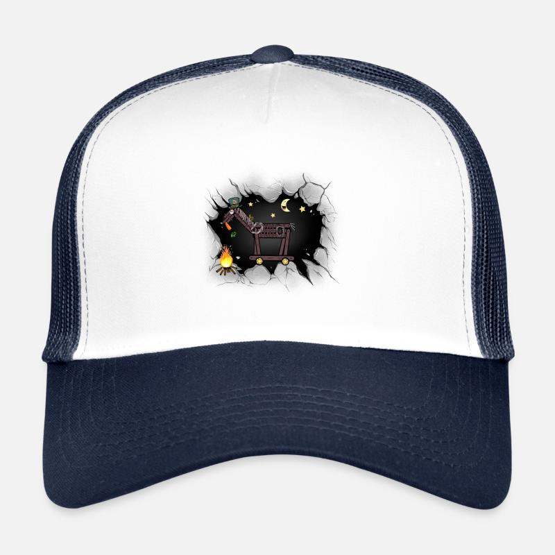 Pferde Pferd Westernpferd Halloween Lagerfeuer - Trucker Cap - Weiß/Navy
